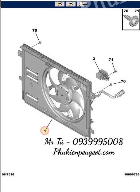 Quạt gió tản nhiệt xe Peugeot