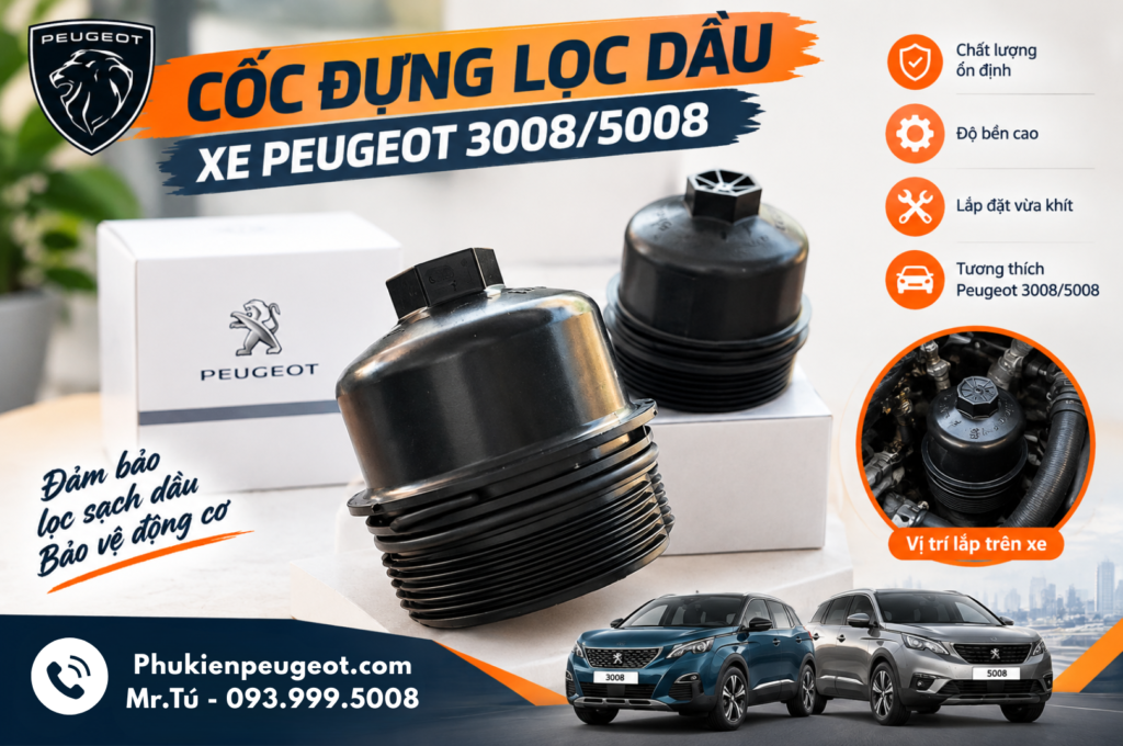 Cốc đựng lọc dầu xe Peugeot