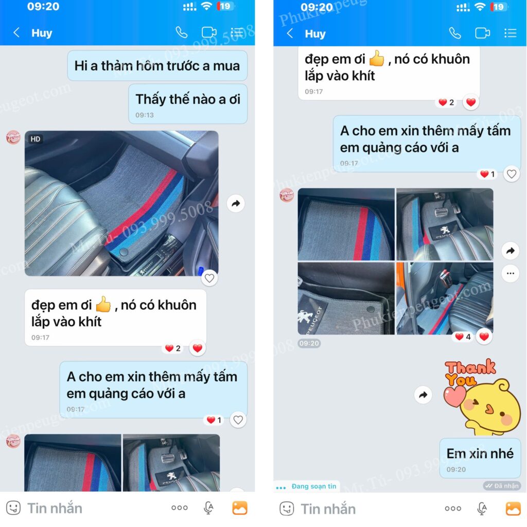 thảm sàn nhựa đúc kèm rối cho Peugeot