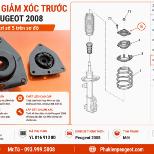 Bát bèo giảm xóc trước Peugeot 2008 - phụ tùng Peugeot