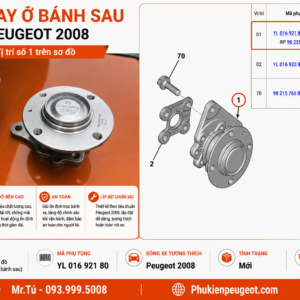 Bi moay ơ bánh sau Peugeot 2008 - phụ tùng Peugeot
