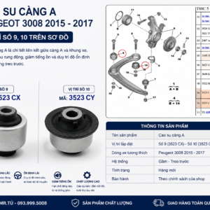 Cao su càng A xe Peugeot 3008 (2015-2017)